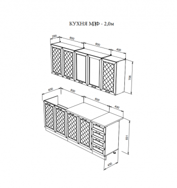 Кухня Агава 2м в Ленске - mebel154.com