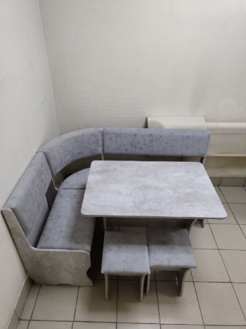 Кухонный уголок Миссия V велюр (цемент) в Ленске - mebel154.com