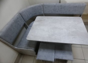 Кухонный уголок Миссия V велюр (цемент) в Ленске - mebel154.com