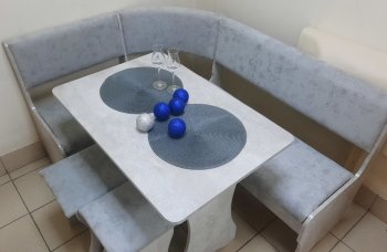 Кухонный уголок Миссия V велюр (цемент) в Ленске - mebel154.com