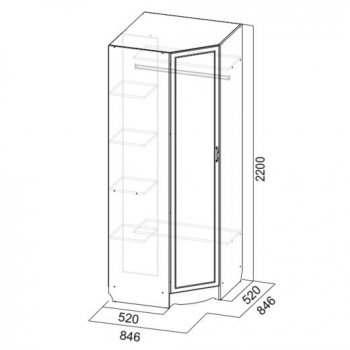 Шкаф угловой Акварель-1 в Ленске - mebel154.com