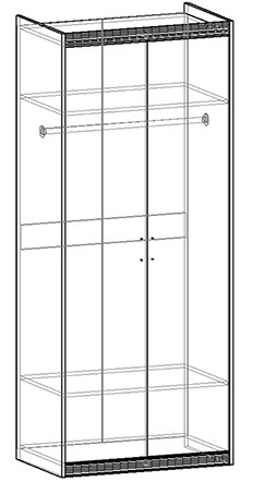 Амадеус шкаф двухстворчатый платяной в Ленске - mebel154.com