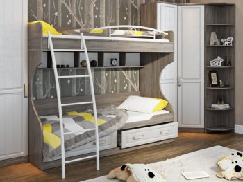 Кровать Прованс с металлической лестницей ТД-223.11.01 в Ленске - mebel154.com