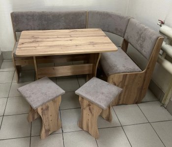 Кухонный уголок Миссия V велюр (дуб вотан) в Ленске - mebel154.com
