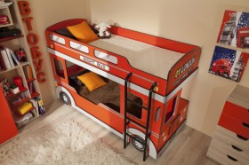 Кровать двухъярусная детская Автобус в Ленске - mebel154.com