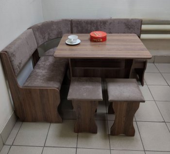Кухонный уголок Миссия  V велюр(коричневый) в Ленске - mebel154.com