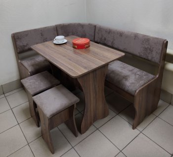 Кухонный уголок Миссия  V велюр(коричневый) в Ленске - mebel154.com