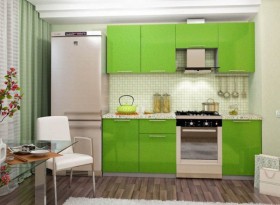 Кухня Олива зеленый металлик модульная в Ленске - mebel154.com