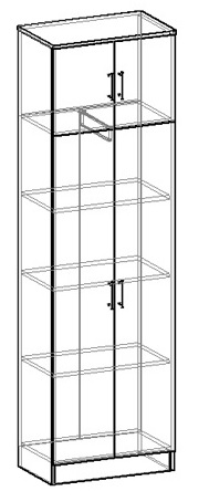 Машенька шкаф двухстворчатый комбинированный в Ленске - mebel154.com