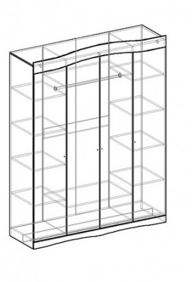 Шарлота шкаф 4-х створчатый в Ленске - mebel154.com