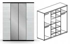 Шкаф 4-х дверный Гретта СБ-207 в Ленске - mebel154.com