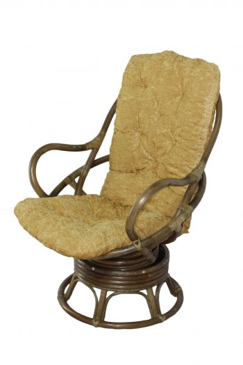 Кресло-качалка Swivel Rocker (Ротанг №6, ткань Mulan 152) в Ленске - mebel154.com